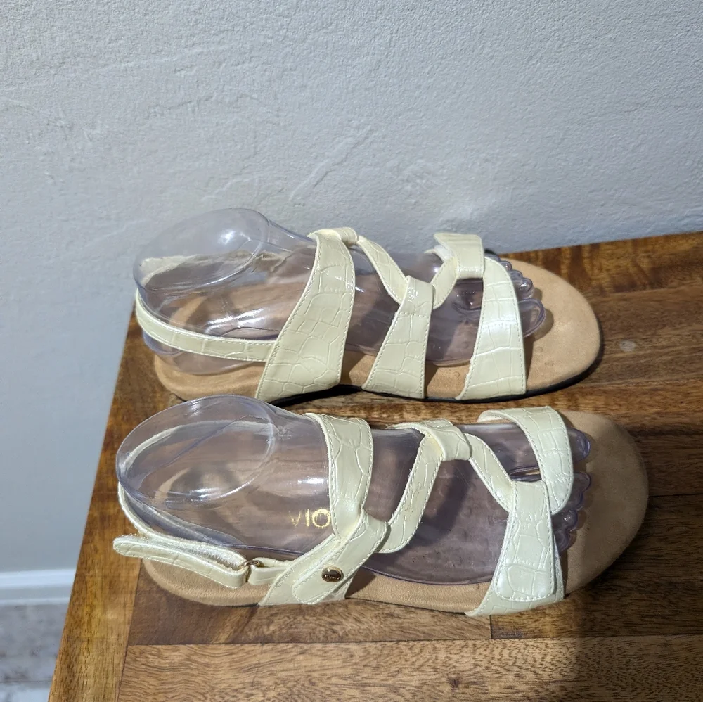Vionic 342 Paros‎ Women's Sandals Orthopedic Strappy Shoes Ivory Size7